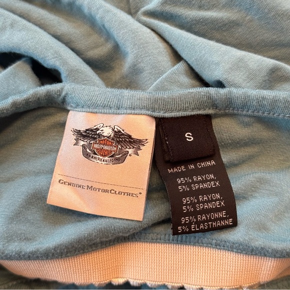Harley-Davidson Blue Fringe Halter Top - Picture 5 of 7